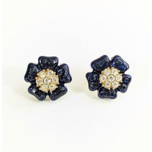 Kate Spade Blue Flower Shaped Rhinestone Cluster Stud Earrings